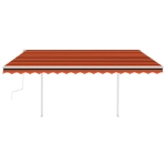 Tenda da Sole Retrattile Manuale Pali 4,5x3 m Arancio Marrone