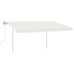Tenda da Sole Retrattile Manuale con Pali 4,5x3 m Crema