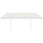 Tenda da Sole Retrattile Manuale con Pali 4,5x3 m Crema