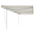 Tenda da Sole Retrattile Manuale con Pali 6x3m Crema