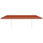 Tenda da Sole Retrattile Manuale con LED 6x3m Arancione Marrone