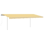 Tenda Automatica con Sensore Vento e LED 6x3 m Gialla Bianca