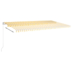 Tenda Automatica con Sensore Vento e LED 6x3 m Gialla Bianca