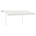 Tenda da Sole Retrattile Manuale con Pali 4,5x3,5 m Crema