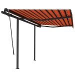 Tenda da Sole Retrattile Manuale Pali 3x2,5 m Arancione Marrone