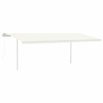Tenda da Sole Retrattile Automatica con Pali 6x3,5 m Crema