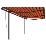 Tenda da Sole Retrattile Automatica Pali 6x3 m Arancio Marrone