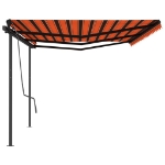 Tenda da Sole Retrattile Automatica Pali 6x3 m Arancio Marrone