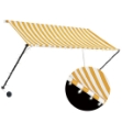 Tenda da Sole Retrattile con LED 250x150 cm Giallo e Bianco