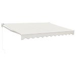 Tenda da Sole Retrattile Crema 3,5x2,5 m in Tessuto e Alluminio