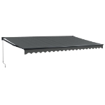 Tenda da Sole Retrattile Antracite 5x3 m in Tessuto e Alluminio