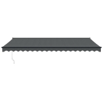 Tenda da Sole Retrattile Antracite 5x3 m in Tessuto e Alluminio