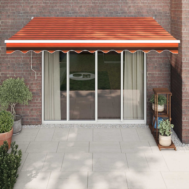 Tenda Sole Automatica Retrattile Arancione e Marrone 3,5x2,5 m