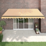 Tenda Sole Automatica Retrattile Gialla e Bianca 4x3 m