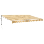 Tenda Sole Automatica Retrattile Gialla e Bianca 4,5x3 m