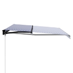 Tenda da Sole Retrattile Manuale con LED 450x300cm Blu e Bianco