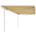 Tenda da Sole Retrattile Automatica Pali 5x3 m Gialla Bianca
