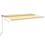 Tenda da Sole Manuale con LED 500x300cm Giallo e Bianco