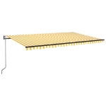 Tenda da Sole Retrattile Automatica 500x300cm Giallo e Bianco