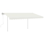 Tenda da Sole Retrattile Manuale con LED 4,5x3 m Crema