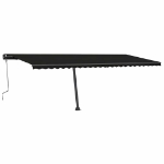 Tenda da Sole Retrattile Manuale con LED 600x300 cm Antracite