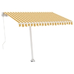Tenda da Sole Manuale con LED 300x250 cm Gialla e Bianca