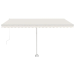 Tenda da Sole Retrattile Manuale con LED 450x300 cm Crema