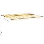 Tenda da Sole Retrattile Manuale 500x350 cm Gialla e Bianca