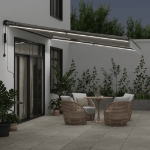 Tenda Retrattile Automatica LED Antracite e Bianco 450x350 cm