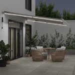 Tenda Retrattile Automatica LED Antracite e Bianco 500x350 cm