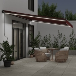 Tenda da Sole Retrattile Manuale con LED Bordò 500x300 cm