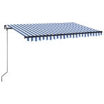 Tenda da Sole Retrattile Manuale 400x350 cm Blu e Bianca