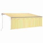 Tenda Automatica con Sensore Vento LED 4x3 m Gialla/Bianca