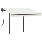 Tenda da Sole Retrattile Manuale con LED 3x2,5 m Crema