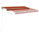 Tenda Automatica Sensore Vento LED 300x250 cm Arancione/Marrone