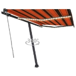 Tenda Automatica Sensore Vento e LED 350x250 cm Arancio Marrone