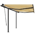 Tenda da Sole Retrattile Automatica Pali 3,5x2,5m Gialla Bianca