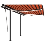 Tenda Automatica Sensore Vento LED 3,5x2,5m Arancio Marrone