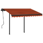 Tenda Automatica Sensore Vento LED 3,5x2,5m Arancio Marrone
