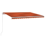 Tenda da Sole Retrattile Manuale LED 400x300 cm Arancio Marrone