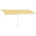Tenda da Sole Retrattile Manuale LED 500x300 cm Gialla Bianca