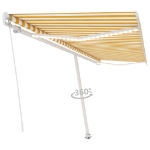 Tenda da Sole Retrattile Manuale LED 500x300 cm Gialla Bianca