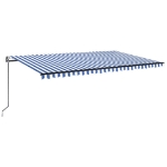Tenda da Sole Retrattile Automatica 500x350 cm Blu e Bianca