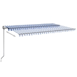 Tenda da Sole Retrattile Automatica 500x350 cm Blu e Bianca