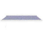 Tenda da Sole Retrattile Blu e Bianca 4x3 m Tessuto e Alluminio