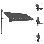 Tenda da Sole Retrattile Manuale con LED 400 cm Antracite