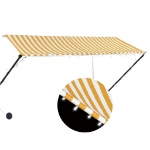 Tenda da Sole Retrattile con LED 300x150 cm Giallo e Bianco
