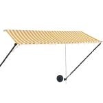 Tenda da Sole Retrattile con LED 300x150 cm Giallo e Bianco