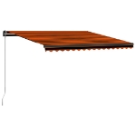 Tenda da Sole Retrattile Manuale LED 450x300 cm Arancio Marrone