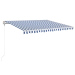 Tenda Automatica con Sensore Vento e LED 450x350 cm Blu Bianca